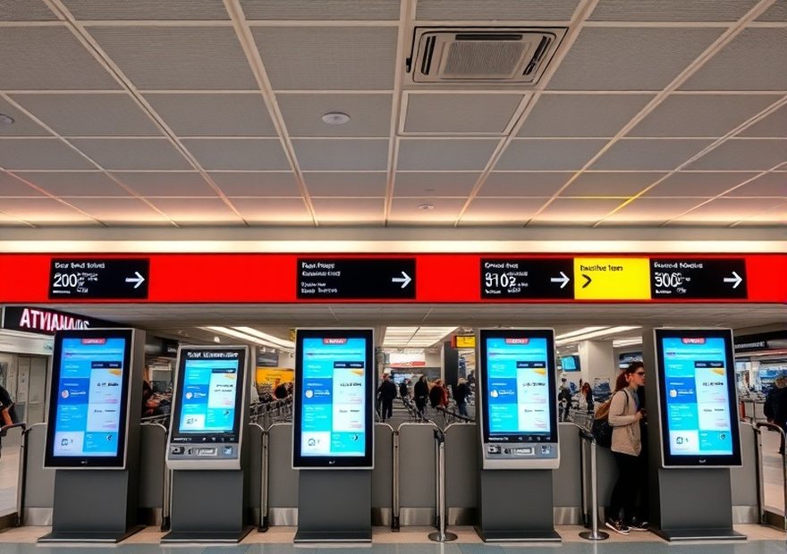 Pantalla de llamado de turnos en un salón de atención