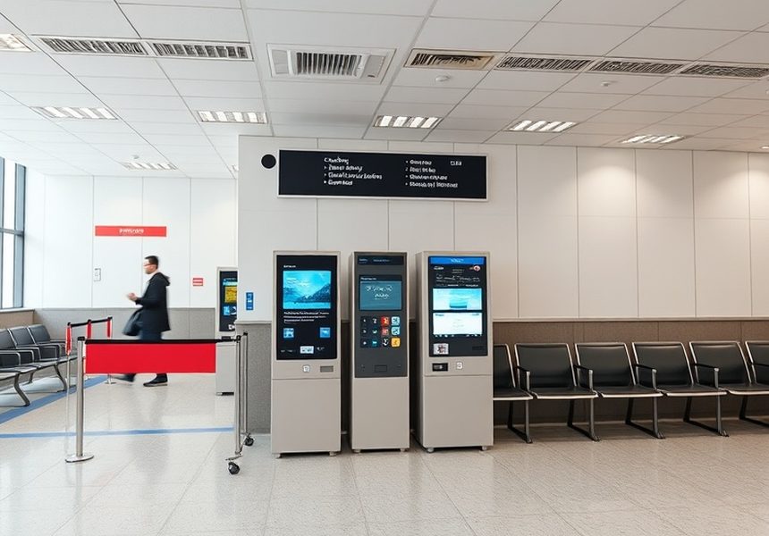 Sala de espera ordenada con sistema de turnos